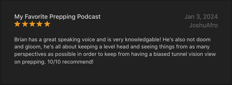 A podcast listeners testimonial.